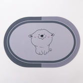 Homestic Bath Mat | PVC Bathroom Mat | Shower Bath Mat | Floor Tub Mat | Diatom Mud Oval Mat | Anti-Skid Shower Bathroom Mat | CF-220804 | Gray
